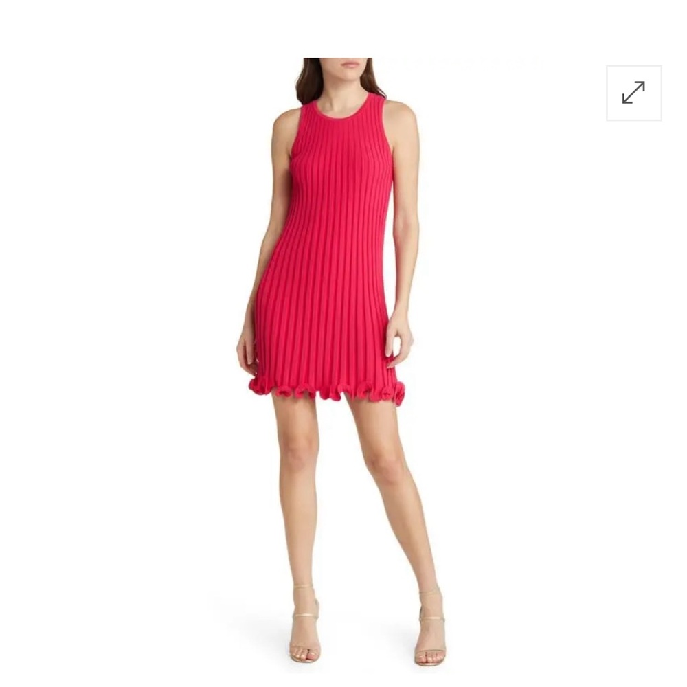 Milly Vibrant Pink Ribbed Dress